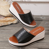 Breakj New Fashion Fish Mouth Slope And Fashion Casual Large-Size Women's Type Cold Slippers