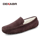 Men Loafers Shoes Warm Soft Genuine Leather Business Men Moccasins Shoes Breathable Slip on Driving Shoes Size
