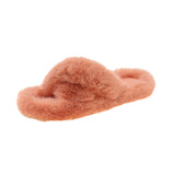 Breakj Slippers Women Wear Net Red Code 2025 New Autumn And Winter Warm Wear Cross Fur