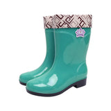 Women's Cotton Short Tube Warm Velvet Women's Rain Shoes Non-Slip Girl's Water Gel Shoes Rubber Boots Rain Boots