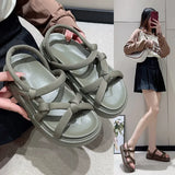 Breakj African Knotted Sandals Women's Platform Toe Sandals Summer Beach Sandals Roman