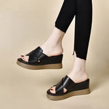 Heel Slippers Women Wear 2024 Summer New Open Toe Cross Waterproof Table Thick Bottom Cool
