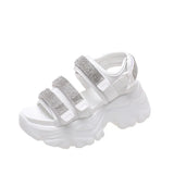 Breakj Bottom Old Dad Sandals Female Summer 2023 New Fairy Feng Shui Drill High Heel Casual Sports Roman Shoes Ins