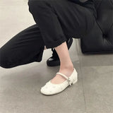 Heel Retro Women's Shoes 2024 Spring And Summer New Mary Jane Shallow Single Shoes Women's Thick Heel Breathable Bean