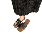 Breakj A Small-Sense Brown Jacket Slippers In Autumn And Winter Wearing Seaside Beach Cool Drag Soft-Soled Women Shoes Roman