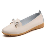 Shoes Butterfly Knot Flat Slip On White Gray Black Hollow Out Breathable Tassel Female Footwear Party Dress Bullet