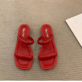 Open Toe Summer Slipper Ladies Outdoor Elegant Slides Sandals Flats Heels Slip On High Quality Women