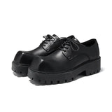 Breakj New Men's Shoes Business Casual Square Head Platform For Work Shoes Niche Design Leather Shoes