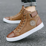 Spring New Vintage Fashion Shoes English Boots Men's High-Top Shoes Korean Fashion