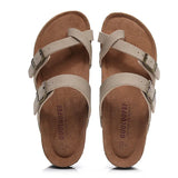 Women's Genuine Leather Mule Clogs Slippers High Quality Soft Cork Three Buckles Slides Footwear For Women