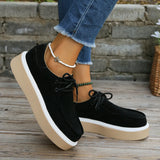 Women's Shoes 2023 Autumn New Short Boots Muffin Thick Soles High-Soled Bare Boots Leisure Retro Deep-Mouth Lace-Up Single