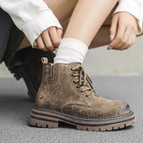 Breakj Boots Fall 2024 New Vintage Overalls Western Lovers Platform Increased Hot Style Ankle Boots