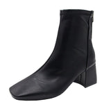 Breakj Version Of The Head Thick And Short Boots Woman New Fashion Zipper High And Martin