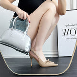 Breakj Sandals Women 2025 New Patent Leather And Professional Work High Heels With Back Empty Single