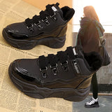 Design Warm Plush/Mesh Liner Sneaker Autumn Winter Women Chunky Sneakers Waterproof Platform Shoes for Women snow