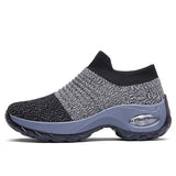 Tennis Shoes Air Cushion 5CM Height Increase Sports Sneakers Breathable Female Walking Sock Shoes Thick Bottom