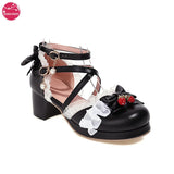 Lolita Sandals Women Japanese Sweet White Pink Black Kawaii Palace Princess Cosplay Party Shoes Ladies Zapatilla Mujer