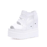 Women Sandals Buckle Design Black White Platform Sandals Comfortable Women Thick Sole Beach Shoes Heighten