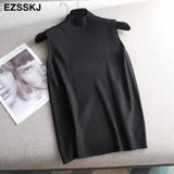 Knitted Top spring autumn sweater Tank top Women Blouse Sleeveless V Neck loose Top Female sweater Vest elegant