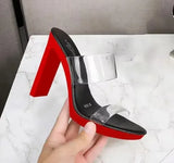 Breakj New Korean Version Of The Show Model Shoes Fine Heel Sexy Black Waterproof Table 11CM High Heel Sandal Female