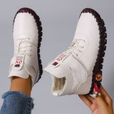 Breakj Women's Shoes Plus Velvet Warm High-Cotton Shoes Winter Hand-Sewn Mother Shoes Soft Bottom Flat