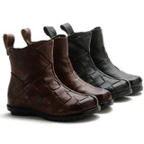 And Winter New-Style Cowhide Flat-Soled Women's Shoes Leisure Leather Short Boots Middle-Aged Mother Shoes Warm And Comfortable Cotton