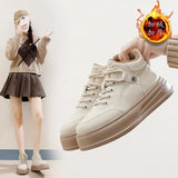 Breakj Add Velvet Cotton Shoes Women 2024 Winter New Ins Fashionable Versatile Add Velvet Add Thick Ugg Boots Leisure