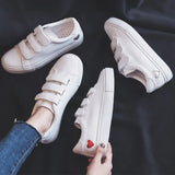 Breakj Children 2025 New Casual Shoes Fashion Women's Shoes Students Breathable Magic Sticker Small White Shoes Spring And Autumn Flat Plate