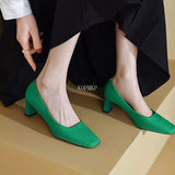 Orange Women Sexy Fetish High Heels High Quality Square Toe Square Heels Stripper Ladies Shoes Size 34-43 Shoes for Women