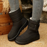 New Cloth In The Barrel Of Snow Boots Women's High-Top Waterproof Cotton Shoes Casual Short Cylinder Plus Velvet Large Cotton Boots