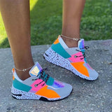 Women Sneakers New Fashion Leopard Print Women's Sports Shoes Outdoor Joggers Shoes for Women Lace-Up Thick Bottom