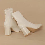 Breakj Short Boots 2025 Autumn And Winter New Female Thin Boots Coarse Heel Square High Heels Fashion Plus Velvet French Martin