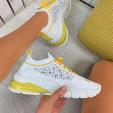 Women Flats Ladies Sports Shoes for Female Fashion Rhinestone 2021 New Lace Up Running Walking Casual Vulcanized