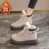 Breakj Children Winter 2025 New Korean Version Of The Velvet Small White Shoes Women's Cotton Shoes High Help Thick Bottom Snow Boots