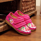 Breakj Shoe Box Girls Embroidered Cloth Shoes, Flat Single Shoes, Children's
