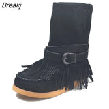 Women Tassel Winter Snow Boots Ladies Suede Ankle Boot Female Fashion Casual Shoes Comfort Footwear Plus Size 35-43