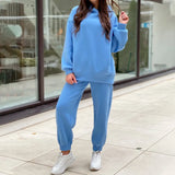 Heart Printed Fleece Women's Tracksuit Hoodies 2 Piece Set Sweatshirt + Pants Women Sport Suit Winter