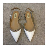 Women's Low Heels Slingback Shoes Woman Spring Summer Flats Elegant Party Sandals Sexy Rivet Dress Loafers Luxury Urban