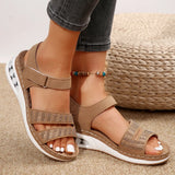 Breakj Female Thick Bottom Slope Sandals Large-Size With A Glide Water Drill Thick Bottom Cushion Sandals