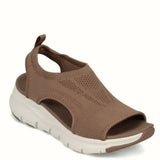 Breakj New Sandals Women's Net Cloth Thick Soles Of The Soft Soles Of The Casual Sports Shoes Flat Sole Flying Weaving Fish Mouth Shoes