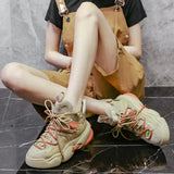 Women Sneakers Shoes Casual Platform Shoes Fashion Breathable Thick Sole Tenis Baskets Femme 2021 High Top Chunky Sneakers