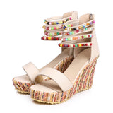 style wedge shoes women cowboy wedge shoes women shoes non-slip wear-resistant tendon bottom sexy women sandals