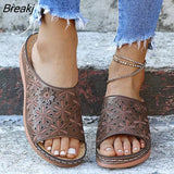 Women Slippers Summer Platform Hollow Outdoor Cool Garden Beach Shoes Woman Slip On Flip Flops Cozy Mules Zapatos