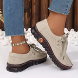Casual Soft-Soled Sneakers 2025 New Comfortable Flat Bottom With Solid-Colored Mom Single