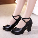 New 2022 Fashion Women Pumps With High Heels For Ladies Work Shoes Dancing Platform Pumps Women Genuine Leather Shoes Mary