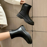 Martin Boots 2024 New Internet Celebrities Flat-Bottomed Autumn And Winter Single Boots Tall Thin Boots Small Short