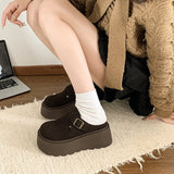 Breakj Fur Slippers Women Wear 2025 New Spring Plus Velvet Thick Back Half Slippers Fashion Slippers