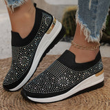 Breakj Women's Shoes 2025 New Round Head Slope And Fashion Hot Diamond Sports Leisure Pedal Women's