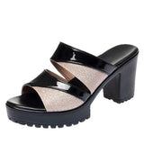 Breakj Mouth Cool Slippers Women Wear 2025 Summer New Fashion Slippers Coarse And Waterproof Table High