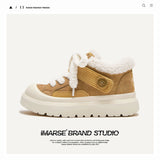 Breakj Shoes Ug Meng Big Shoes Winter Thick Soles Plus Velvet Warm Cotton Shoes Couple Short-Sleeve Snow Boots Men's